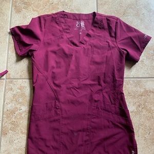 Maroon Scrub Top